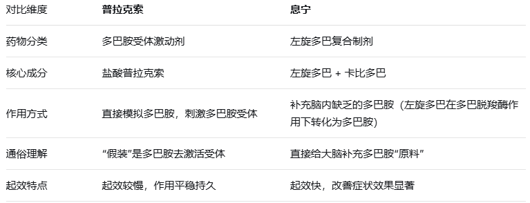 帕金森病用药选择：普拉克索还是息宁