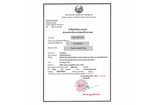老挝版瑞普替尼Repotrectinib40mg*60粒 老挝版瑞普替尼Repotrectinib40mg*60粒